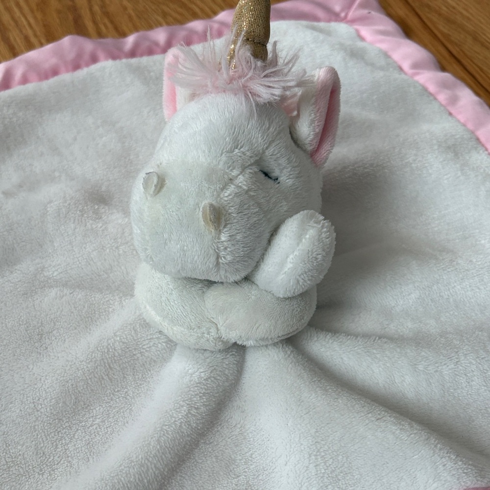 Carter's White and Pink Unicorn Plush Lovey / Security Blanket